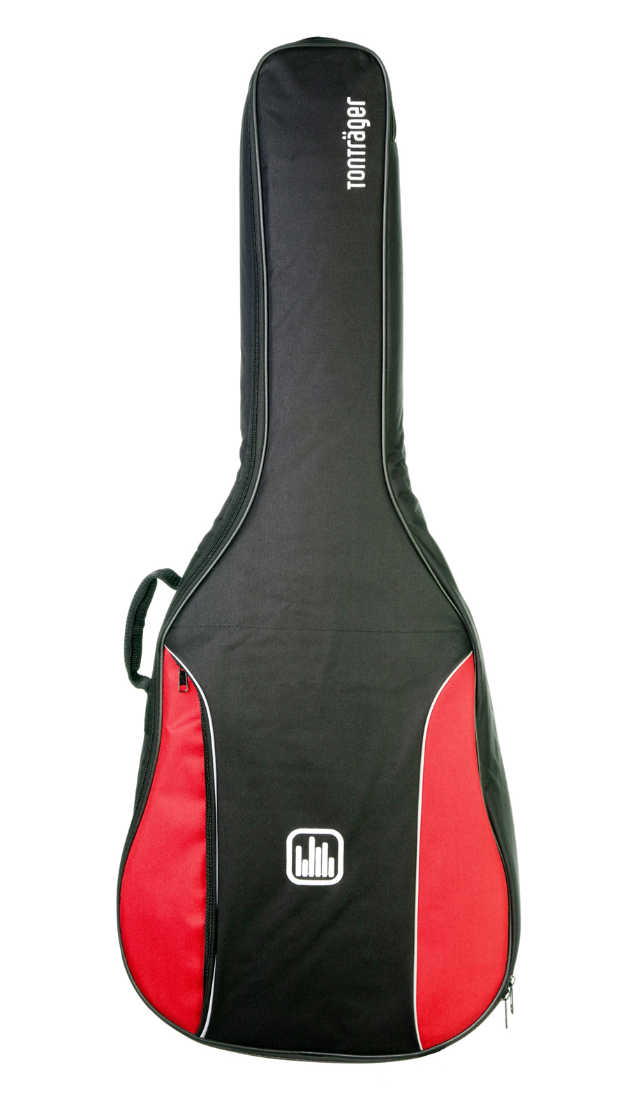 Tasche für 4/4 Konzertgitarre, 10 mm Polsterung, rot-schwarz