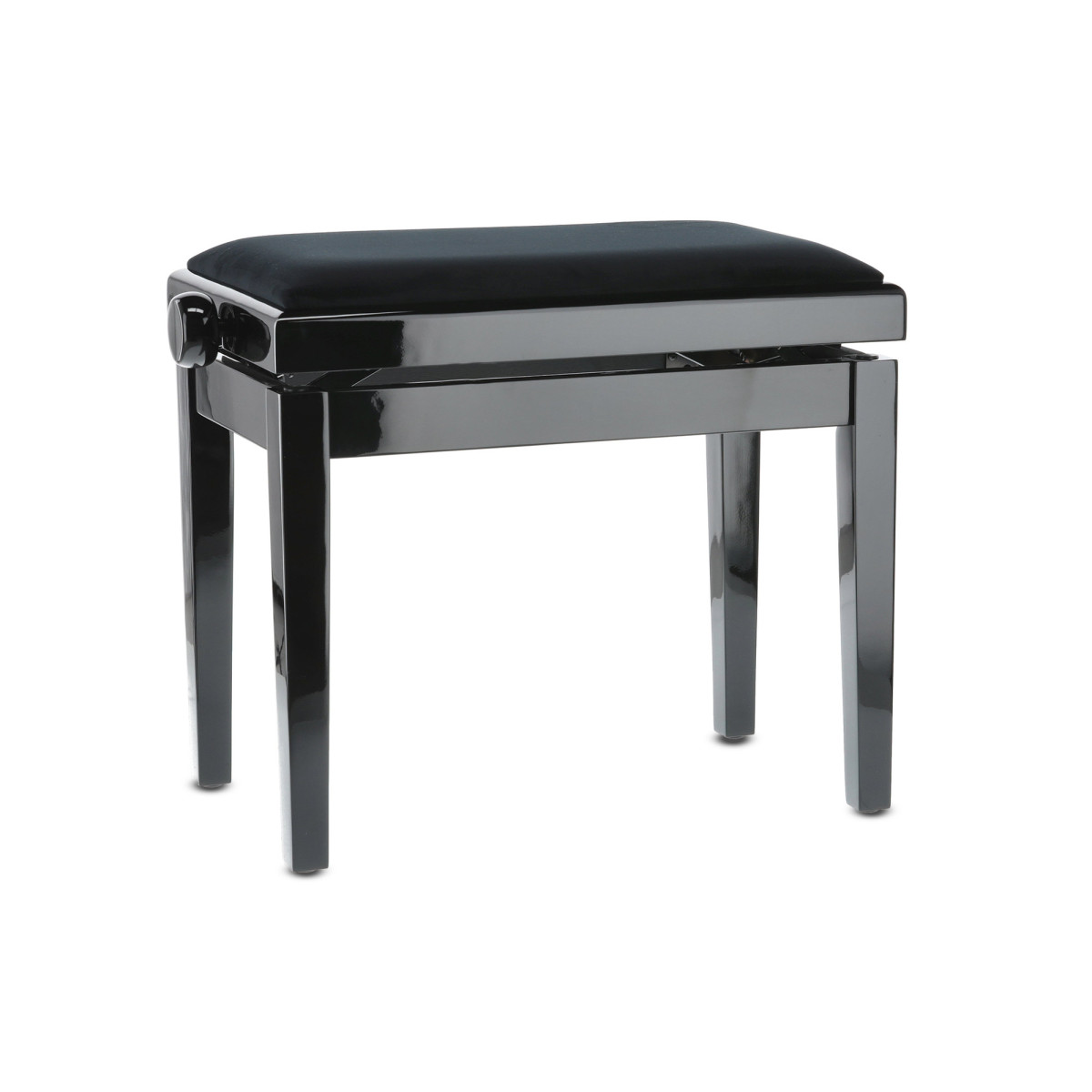 Gewa deluxe Klavierbank 130010, schwarz hochglanzpoliert, Velour-Bezug