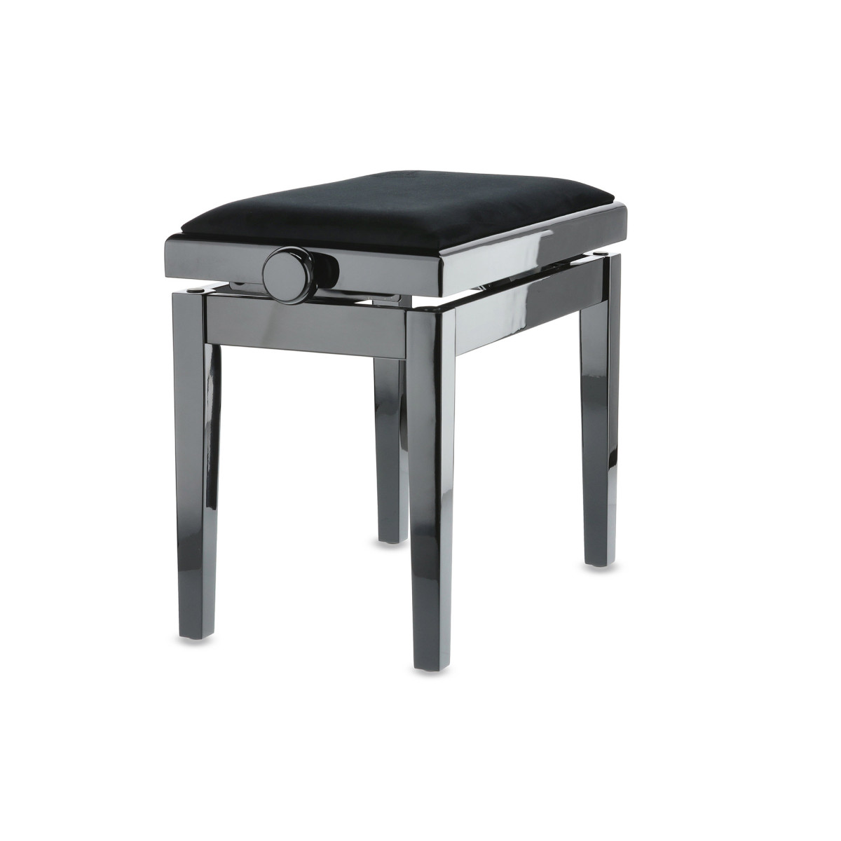 Gewa deluxe Klavierbank 130010, schwarz hochglanzpoliert, Velour-Bezug
