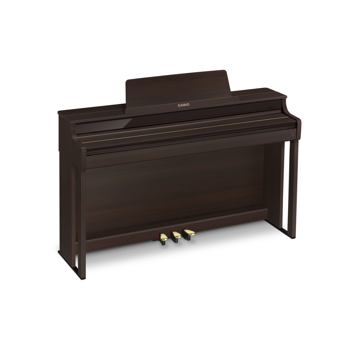 Casio AP-550 BN braun, Ansicht: schräg frontal, geschlossene Tastenklappe