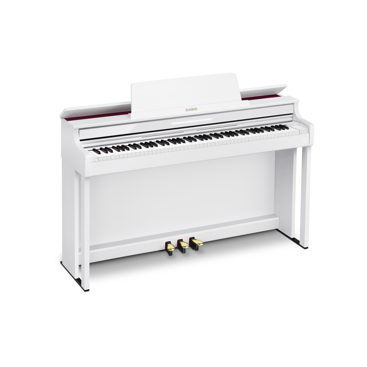 Casio Celviano AP-550 WE - weiss - Ansicht: schräg frontal, offene Klappe