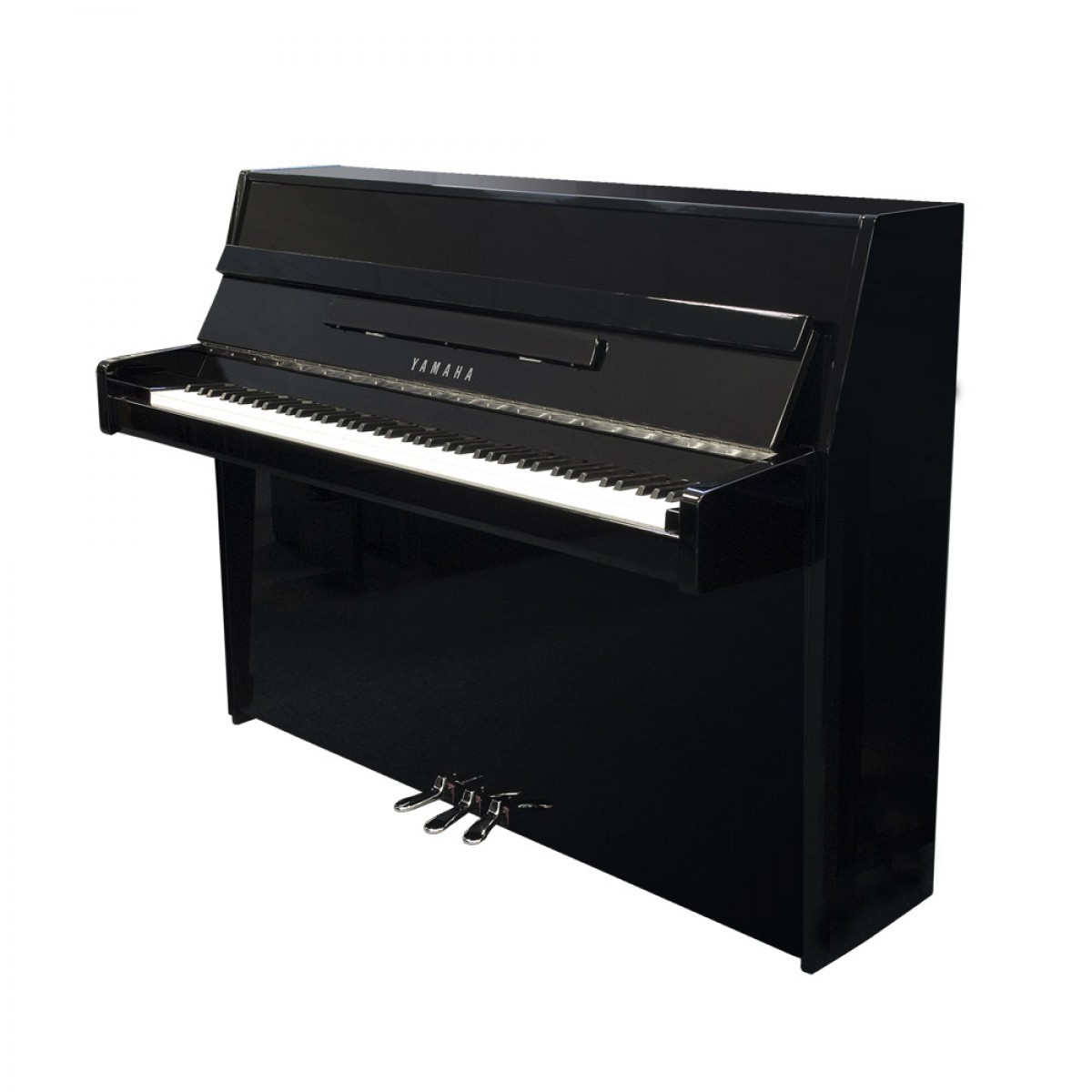 Yamaha B1 TC3 Silent Piano PEC - Schwarz Hochglanz Chrom, Ansicht: schräg frontal