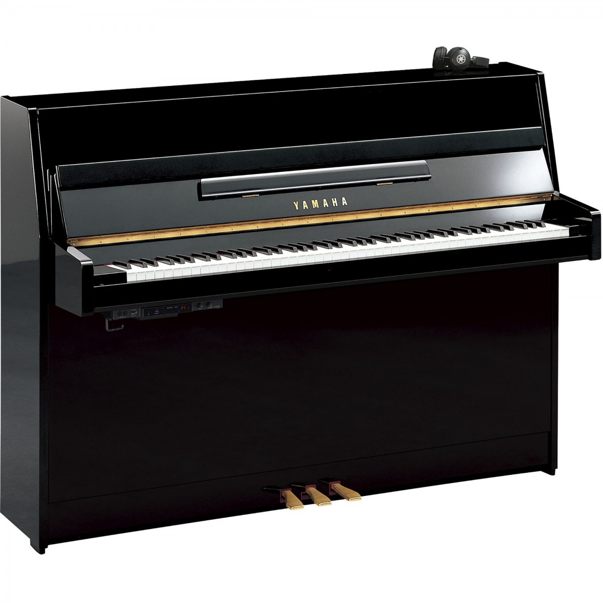 Yamaha B1 TC3 Silent Piano PE- Schwarz Hochglanz, Ansicht: schräg frontal