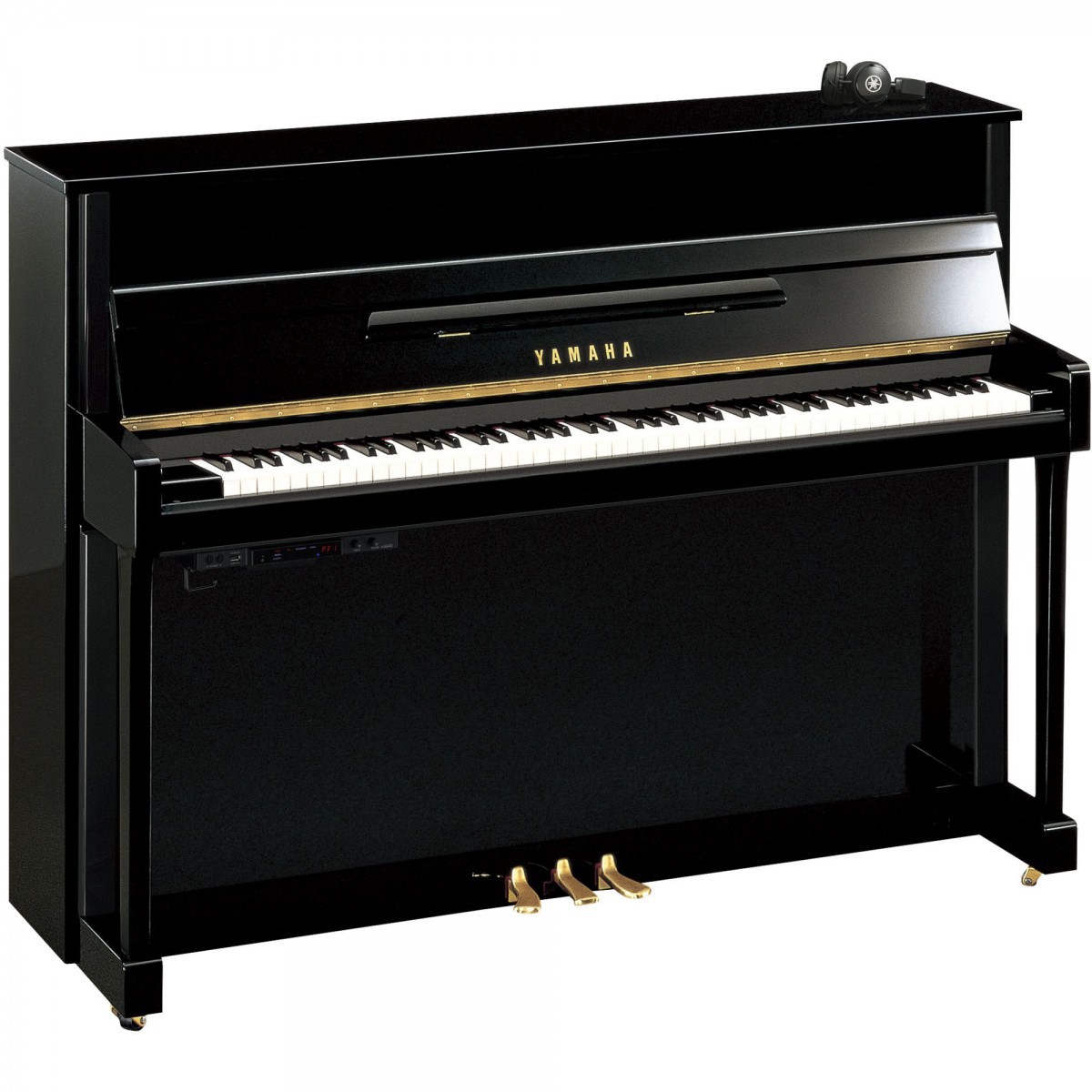 Yamaha B2 TC3 Silent Piano PE - Schwarz, Ansicht: schräg frontal