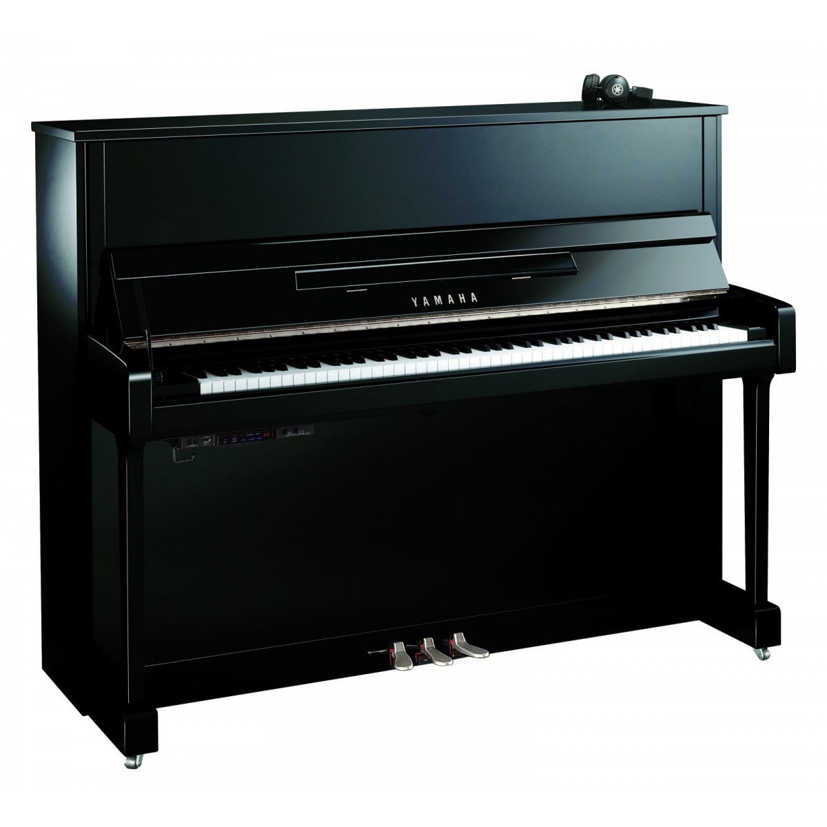 Yamaha B3 TC3 Silent Piano PEC - Schwarz Hochglanz Chrom, Ansicht frontal