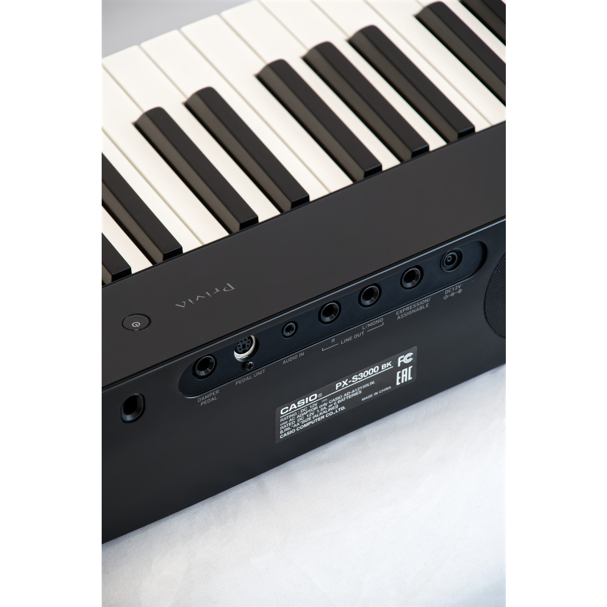 Pianelli Casio Privia PX-S3000 Stagepiano in schwarz, Ansicht: Anschlüsse