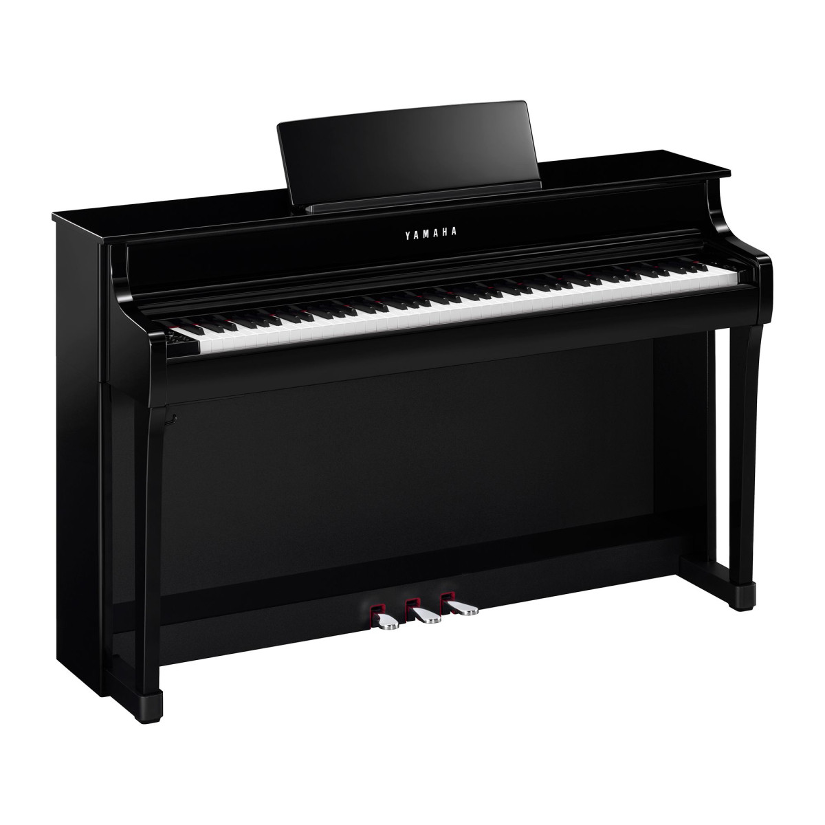 Yamaha CLP 835 PE E-Piano - schwarz hochglanzpoliert, Ansicht: schräg frontal