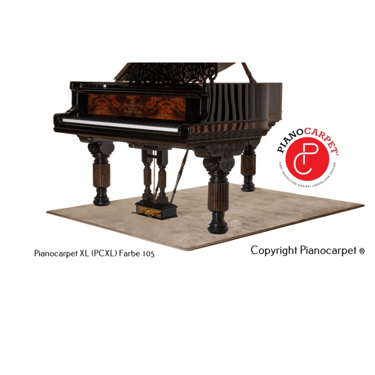Pianocarpet Flügel Teppich XL Rechteckig - Farbe wählbar - Maßanfertigung