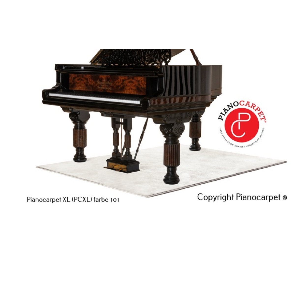 Pianocarpet Flügel Teppich XL Rechteckig - Farbe wählbar - Maßanfertigung