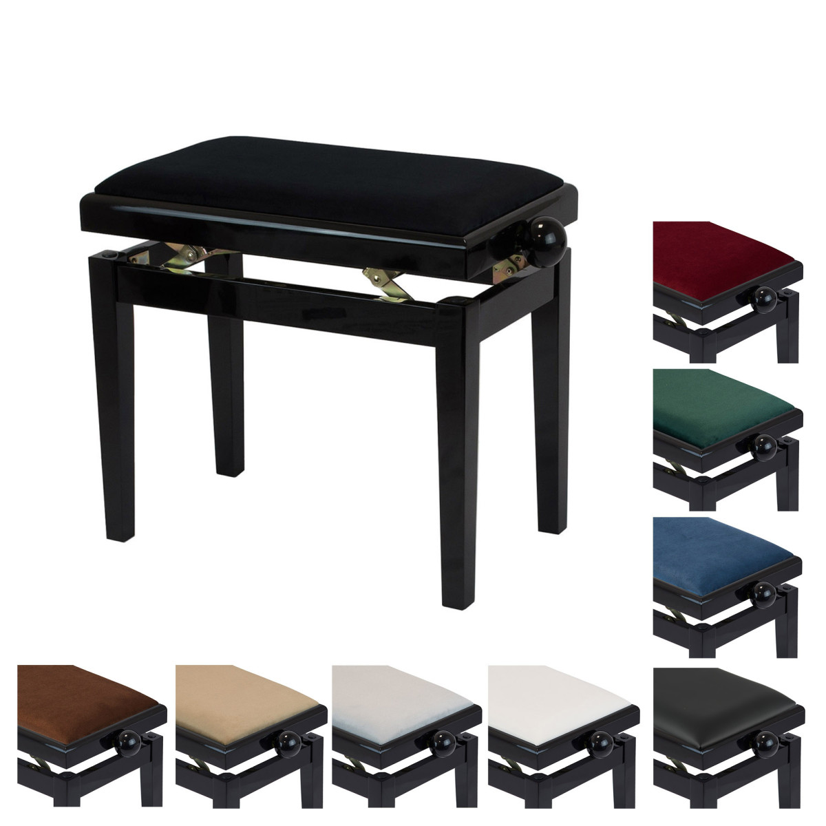 Unsere Bestseller Klavierbank PJ018 in schwarz Hochglanz
