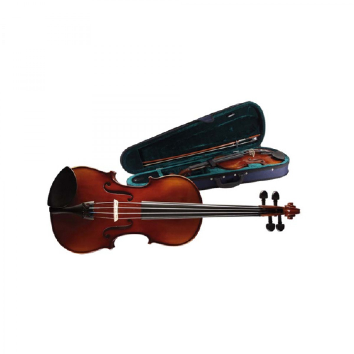 Ebenholzgriffbrett inkl Koffer 1/2 vollmassive Ahorn Geige 