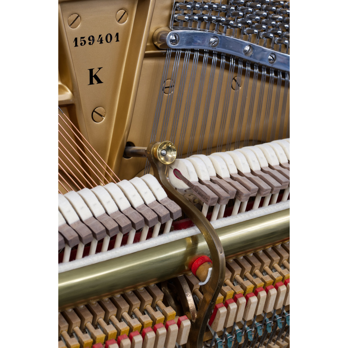 Steinway & Sons Klavier, Modell K, 132 cm, gebraucht, Bj. 1912, Ansicht: Mechanik