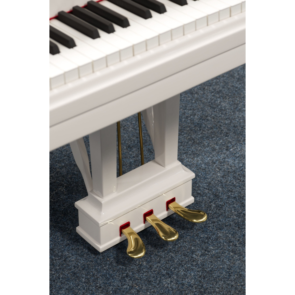 Steinway & Sons Flügel, O-180, weiss Hochglanz, Baujahr 1901, Ansicht: Pedale