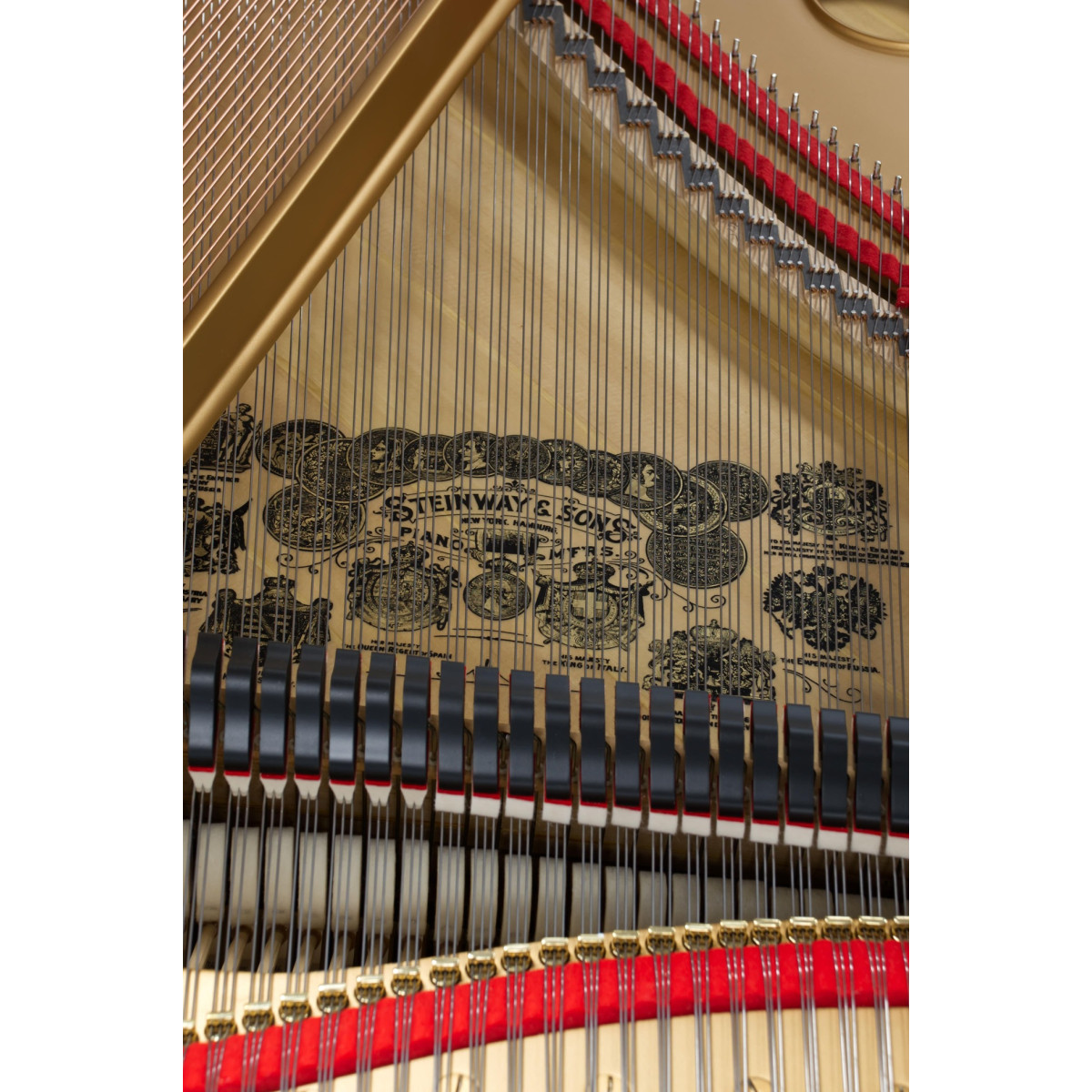 Steinway & Sons Flügel, O-180, weiss Hochglanz, Baujahr 1901, Ansicht: Details Innen