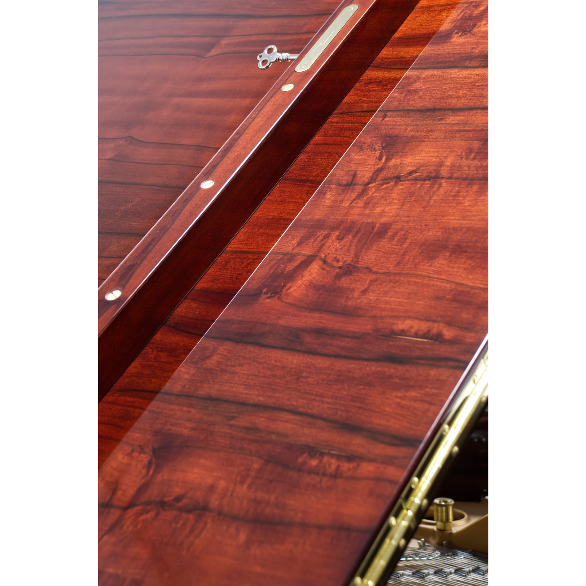 Pianelli Steinway & Sons Flügel, S-155, Palisander, gebraucht, Bj. 1945, Ansicht: Detail Maserung Deckel