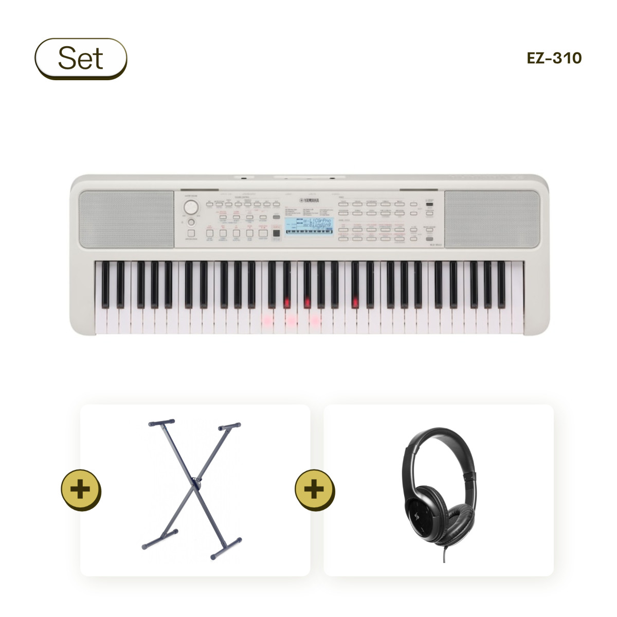 Das Yamaha EZ-310 Keyboard  im Set mit X-Ständer und Kopfhörer kaufen bei Pianelli