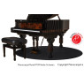 Pianocarpet Teppich Rund, Farbe: schwarz, Maßanfertigung