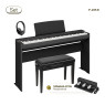Pianelli Yamaha P-225 Bundle mit Bank aus Massivholz, höhenverstellbar, Original Yamaha Stand, Fußpedal und Stereokopfhörern