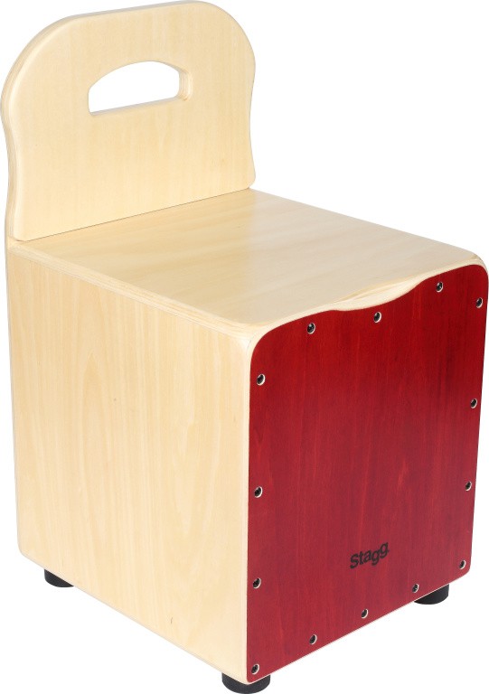 KinderCajon mit EasyGoRückenlehne, Frontplatte rot Musikinstrumente