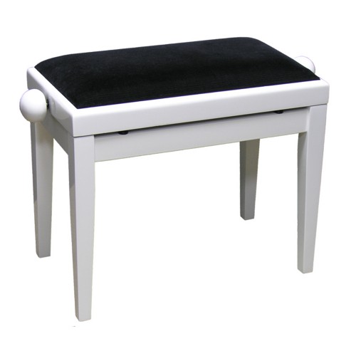 Klavierbank in weiss hochglanzpoliert mit schwarzem Polster