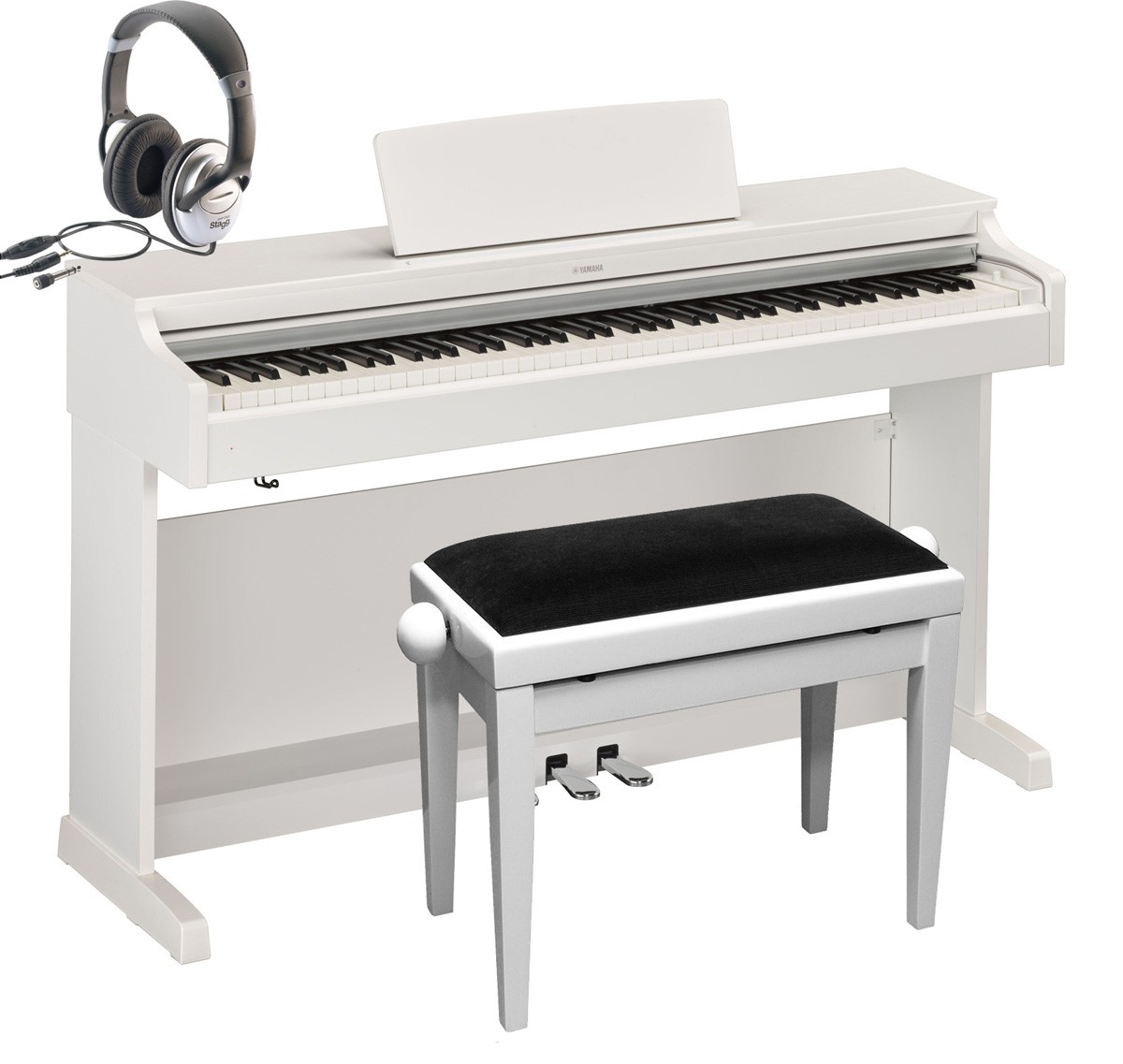 EPiano Yamaha YDP163 weiss im Set mit Bank und Kopfhörer