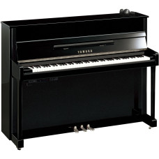 Yamaha B2 TC3 Silent Piano PEC - Schwarz Hochglanz Chrom - Ansicht: schräg frontal