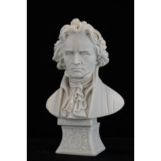 Beethoven Büste, Statue mit Sockel ca. 24 cm, Beethovenbüste weiss