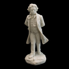 Beethoven Statue mit Sockel, 22 cm, weiß