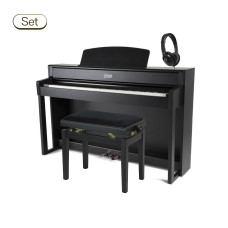 GEWA UP 395 schwarz im Set mit Klavierbank und Kopfhörern