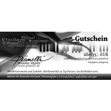 15 EUR Pianelli Gutschein für Musikinstrumente und Zubehör, Gitarre, Piano...