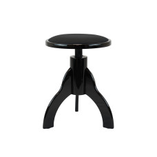 Klavierhocker, rund, schwarz Hochglanz mit Stoffpolster in schwarz