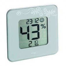 Digital-Hygrometer /Thermometer weiss, mit MIN/MAX-Wertspeicher, 105 x 105 mm