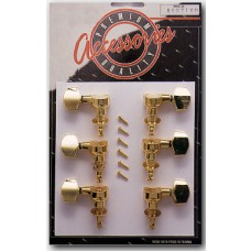 3+3 Mechanik für E-Gitarre gold, eckige Flügel