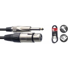 Mikrofon-Kabel XLR/Klinke, 10 Meter, schwarz