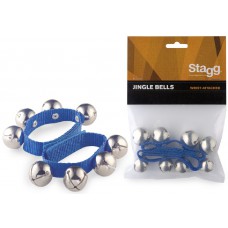 2 Glocken-Armbänder - jedes Armband mit 4 Glocken, Breite 25mm, blau, SWRB4 L/BL