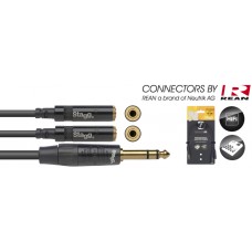 N-Serie Y-Adapter Kabel - Stereo Phono Stecker / 2x Mini Stereo Buchse