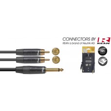N-Serie Y-Adapter Kabel - Mono Phono Stecker / 2x RCA M