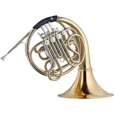 F/B Doppelhorn komplett in Goldmessing, im Formkoffer