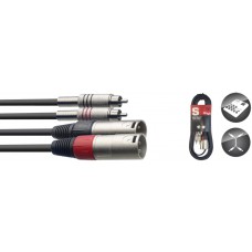 6M/20FT TWIN CABLE RCAm-XLRm