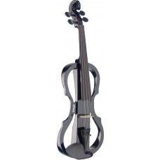 4/4 Silent Violin Set mit schwarzer E-Violine, Softcase und Kopfhöre