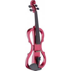 4/4 Silent Violin Set mit Rot Metallic Violine, Softcase und Kopfhörer, Geige