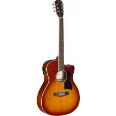 Auditorium Akustikgitarre mit massiver Fichtendecke in Dark Cherryburst, mit TA