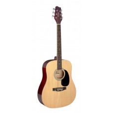 3/4 Natur Dreadnought Akustikgitarre mit Decke aus Lindenholz