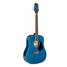 3/4 Blau Dreadnought Akustikgitarre mit Decke aus Lindenholz in blau