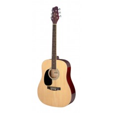 3/4 Natur Dreadnought Akustikgitarre mit Decke aus Lindenholz, Linkshändermodell