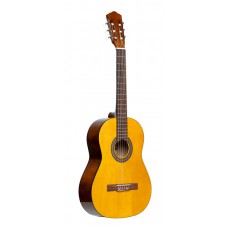 Gitarrenpack, 3/4 klassische Gitarre, Naturfarbe, Lindendecke, Stimmgerät, Tasche und farbige Box