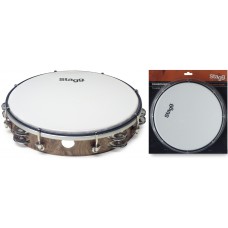 10" stimmbares Tambourin, Holzfarben