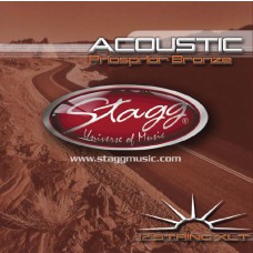 Phosphor Bronze Saitensatz für 12-saitige Akustikgitarre, Stagg, AC-12ST-PH, Medium 10-47