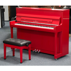 Kawai K-200 Klavier, Silber/Rot, mit stilgleicher Klavierbank