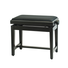 Klavierbank schwarz matt mit schwarzem Velourspolster